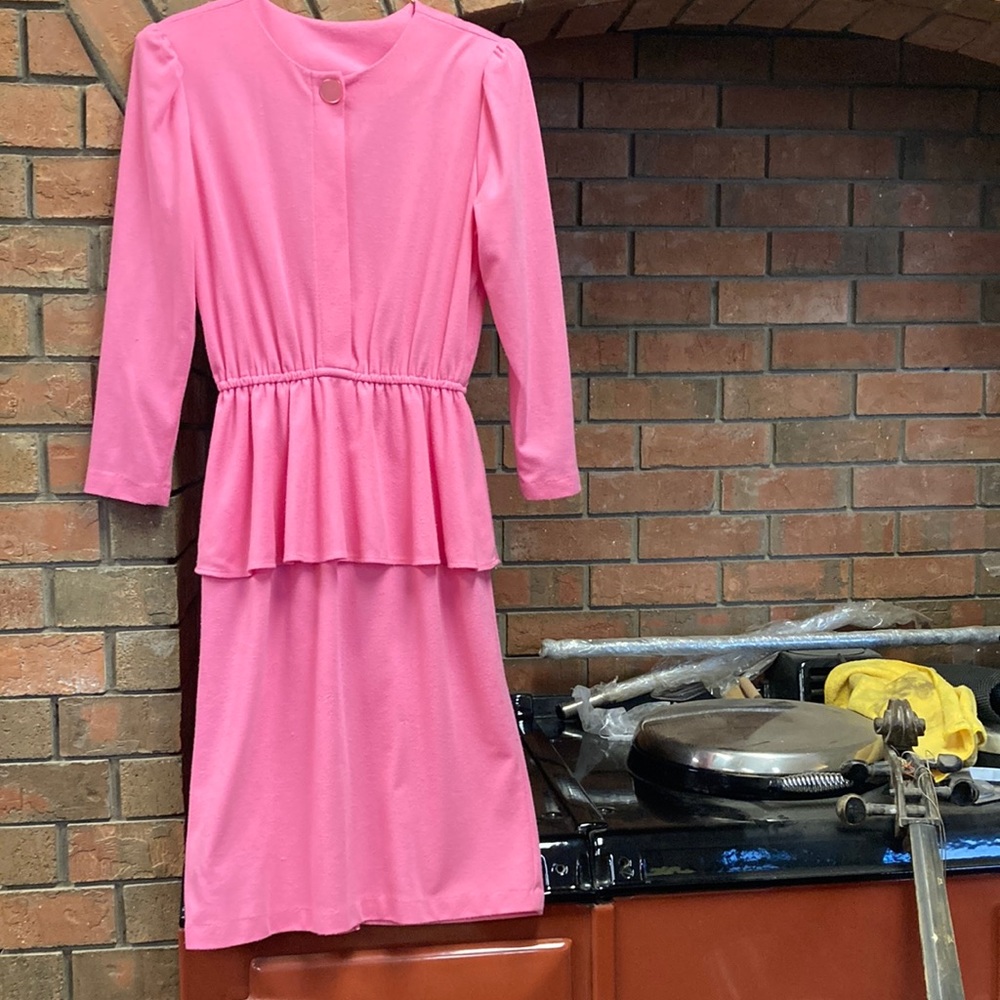Vintage Handmade Pink Peplum Dress
